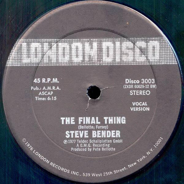 Steve Bender - The Final Thing | London Disco (Disco 3003)