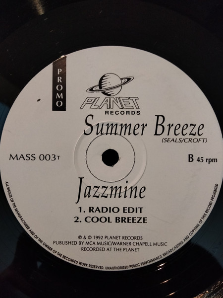Jazzmine - Summer Breeze | Planet Records (MASS 003T) - 2 Jazzmine - Summer Breeze | Planet Records (MASS 003T) - 2