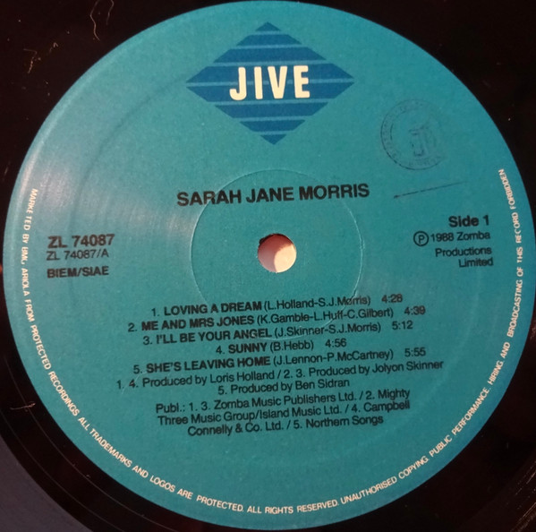 Sarah Jane Morris - Sarah Jane Morris | Jive (ZL 74087) - 3
