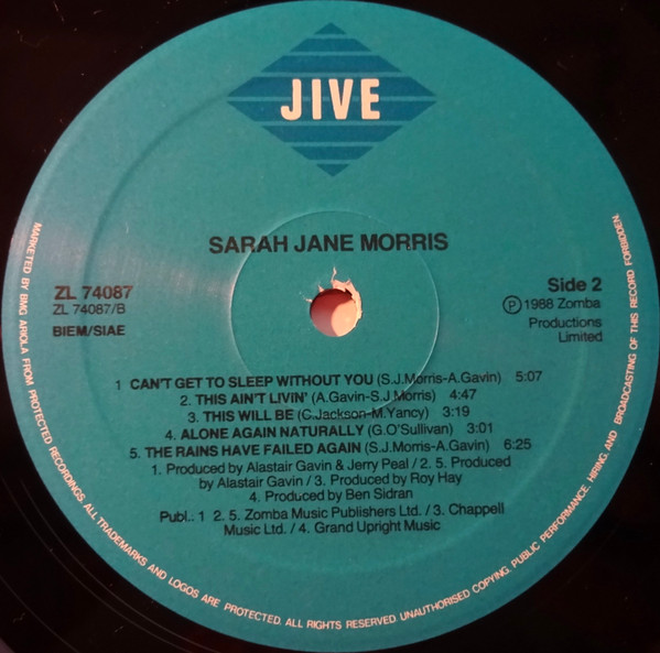 Sarah Jane Morris - Sarah Jane Morris | Jive (ZL 74087) - 4
