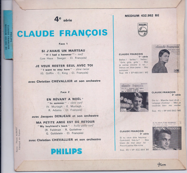 Claude François - Si J'avais Un Marteau | Philips (432.992 BE) - 2