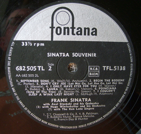 Frank Sinatra - Sinatra Souvenir | Fontana (TFL 5138) - 3 Frank Sinatra - Sinatra Souvenir | Fontana (TFL 5138) - 3