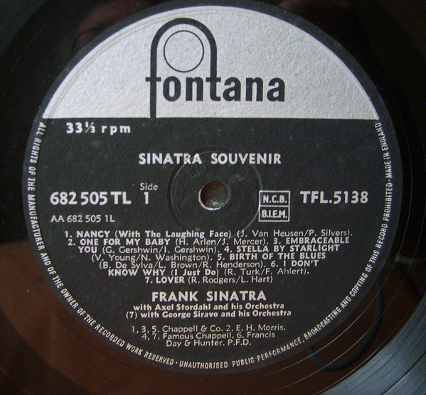 Frank Sinatra - Sinatra Souvenir | Fontana (TFL 5138) - 2 Frank Sinatra - Sinatra Souvenir | Fontana (TFL 5138) - 2