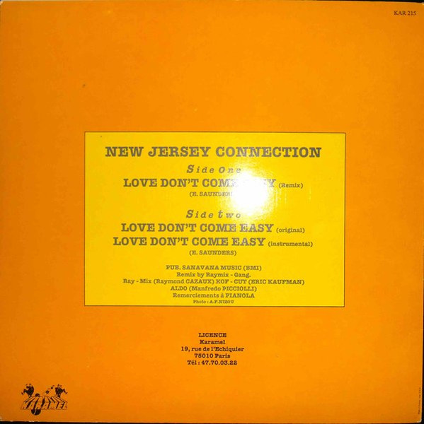 The New Jersey Connection - Love Don't Come Easy (Remix 89) | Karamel (KAR 215) - 2