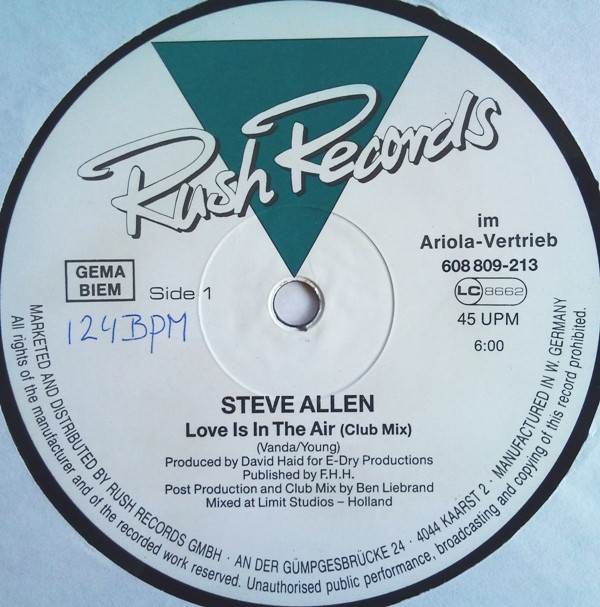 Steve Allen - Love Is In The Air | Rush Records (608 809-213) - 2