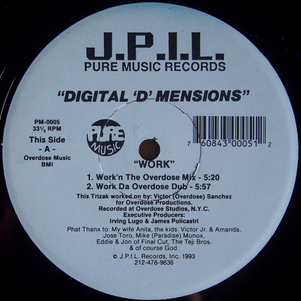 Digital "D" Mensions - Work | Pure Music Records (PM-0005) - main