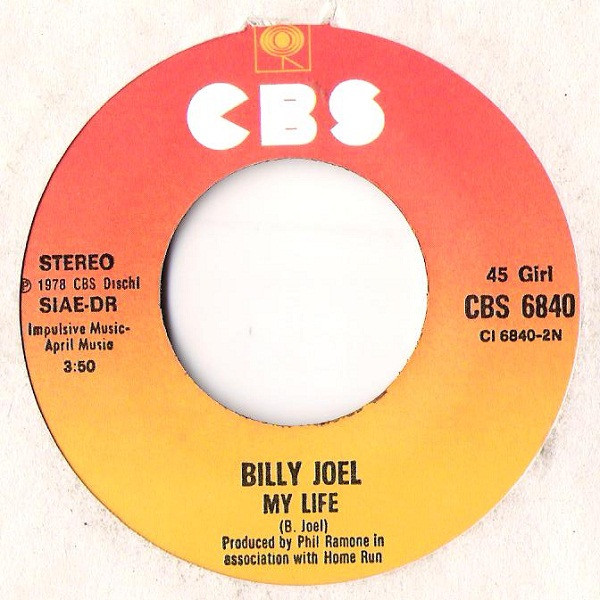 Billy Joel - Honesty • My Life | CBS (CBS 6840) - 4