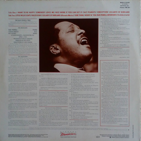 Bud Powell - Inner Fires: The Genius Of Bud Powell | Elektra Musician (MUS K 52 363) - 2 Bud Powell - Inner Fires: The Genius Of Bud Powell | Elektra Musician (MUS K 52 363) - 2