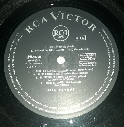 Rita Pavone - 12 Grandes Creaciones De Rita Pavone! Sus Mayores Éxitos | RCA Victor (LPM-10.250) - 3