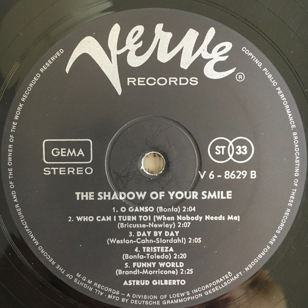 Astrud Gilberto - The Shadow Of Your Smile | Verve Records (V6-8629) - 3