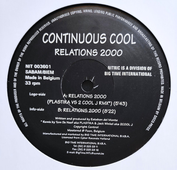 Continuous Cool - Relations 2000 | Nitric (NIT 003601) - 2