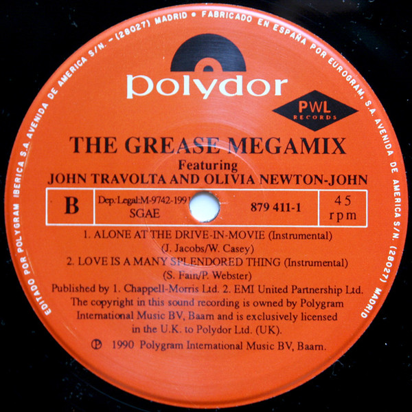 John Travolta & Olivia Newton-John - The Grease Megamix | Polydor (879 411-1) - 4