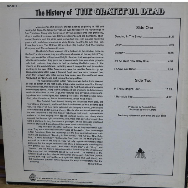 The Grateful Dead - The History Of The Grateful Dead | Pride (PRD-0016) - 2 The Grateful Dead - The History Of The Grateful Dead | Pride (PRD-0016) - 2