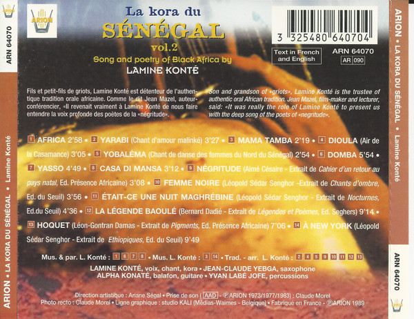 Lamine Konté - La Kora Du Sénégal Vol. 2  - Chant Et Poésie D'Afrique Noire - Song And Poetry Of Black Africa | Arion (ARN 64070) - 4