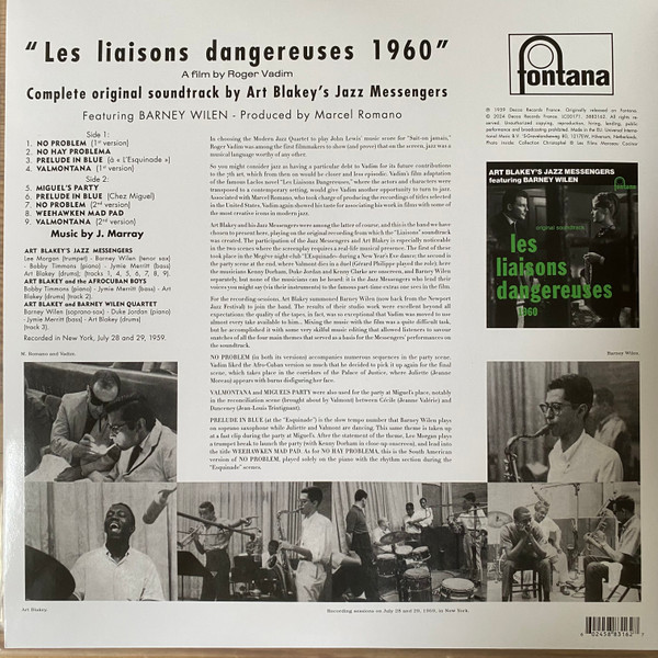 Art Blakey & The Jazz Messengers Avec Barney Wilen - Les Liaisons Dangereuses 1960 | Fontana (5883162) - 4 Art Blakey & The Jazz Messengers Avec Barney Wilen - Les Liaisons Dangereuses 1960 | Fontana (5883162) - 4