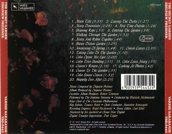 Zbigniew Preisner - The Secret Garden (Original Motion Picture Soundtrack) | Varèse Sarabande (VSD-5443) - 3 Zbigniew Preisner - The Secret Garden (Original Motion Picture Soundtrack) | Varèse Sarabande (VSD-5443) - 3