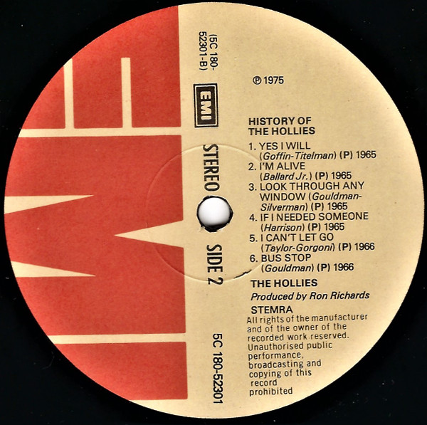 The Hollies - The History Of The Hollies - 24 Genuine Top Thirty Hits | EMI (5C 180-52 301 2) - 4 The Hollies - The History Of The Hollies - 24 Genuine Top Thirty Hits | EMI (5C 180-52 301 2) - 4