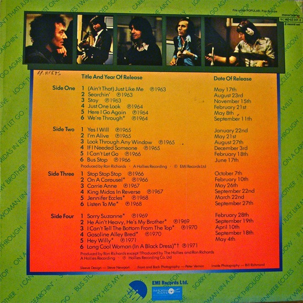 The Hollies - The History Of The Hollies - 24 Genuine Top Thirty Hits | EMI (5C 180-52 301 2) - 2 The Hollies - The History Of The Hollies - 24 Genuine Top Thirty Hits | EMI (5C 180-52 301 2) - 2