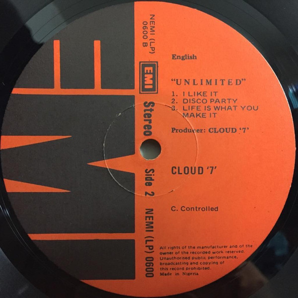 Cloud "7" - Unlimited | EMI (NEMI (LP) 0600) - 2