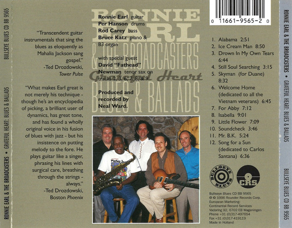 Ronnie Earl And The Broadcasters - Grateful Heart - Blues & Ballads | Bullseye Blues (CD BB 9565) - 2