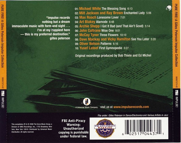 Gilles Peterson - Pure Fire! A Gilles Peterson Impulse! Collection | Impulse! (B0007373-02) - 2