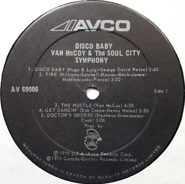Van McCoy & The Soul City Symphony - Disco Baby | Avco (AV-69006) - 2