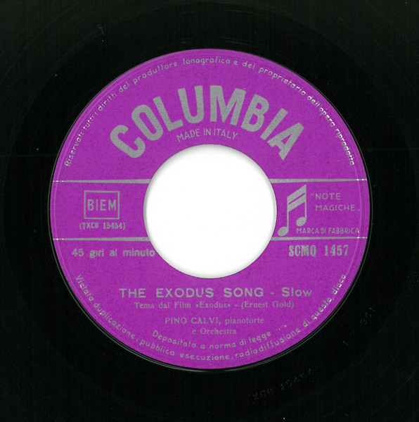 Pino Calvi - The Exodus Song / The Misfits | Columbia (SCMQ 1457) - 3