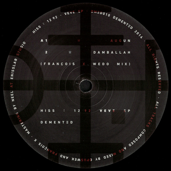 Hiss : 1292 - VeVe EP | Dement3d Records (DM3D010)