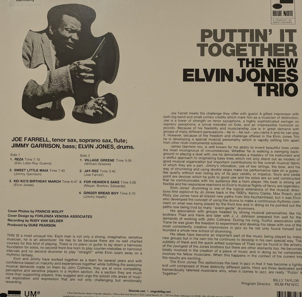 The New Elvin Jones Trio - Puttin' It Together | Blue Note (BST 84282) - 2