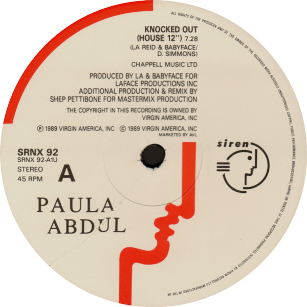 Paula Abdul - Knocked Out (The Shep Pettibone Remixes) | Siren (SRNX 92) - 3