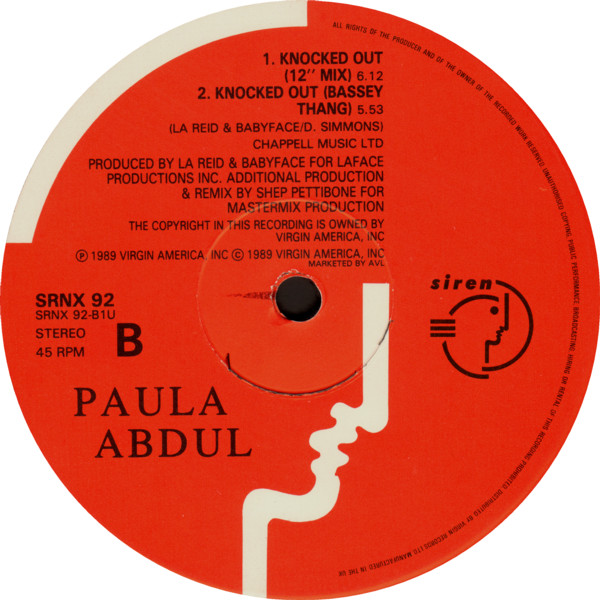 Paula Abdul - Knocked Out (The Shep Pettibone Remixes) | Siren (SRNX 92) - 4