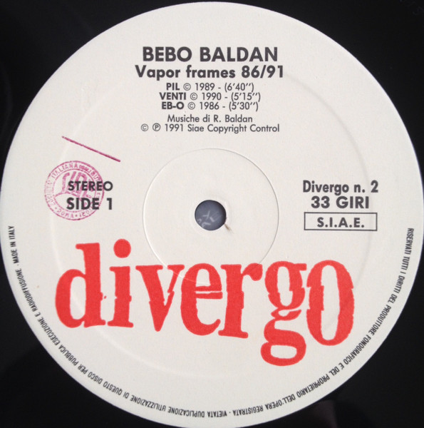 Bebo Baldan Featuring Stephen James - Vapor Frames 86/91 | Divergo (n. 2) - 2