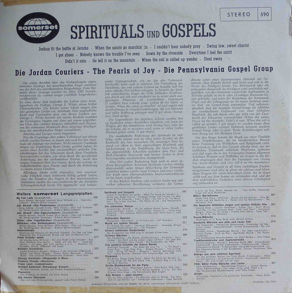 The Jordan Couriers , The Pearls Of Joy , The Pennsylvania Gospel Group - Spirituals Und Gospels | Somerset (590) - 2