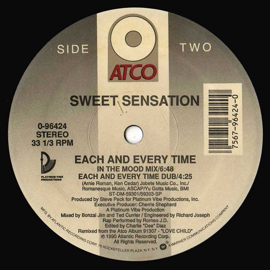 Sweet Sensation - Each And Every Time | ATCO Records (0-96424) - 4 Sweet Sensation - Each And Every Time | ATCO Records (0-96424) - 4