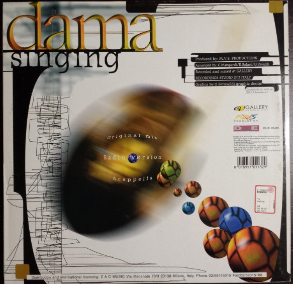 Dama - Singing | DUE Records (Dance Universal Experiment) (DUE 00.20) - 2