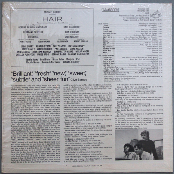 Various - Hair - The American Tribal Love-Rock Musical (The Original Broadway Cast Recording) | RCA Victor (LSO-1150) - 2