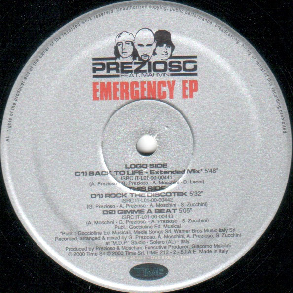 Prezioso Feat. Marvin - Emergency EP | TIME (TIME 212 - 1-2) - 3