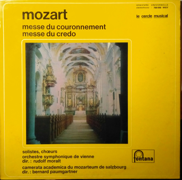 Wolfgang Amadeus Mozart - Wiener Symphoniker & Die Wiener Sängerknaben , Camerata Academica Salzburg & Der Mozarteumchor Salzburg - « Messe Du Couronnement », K.317 / « Messe Du Credo», K.257 | Fontana (700 056 WGY) - main Wolfgang Amadeus Mozart - Wiener Symphoniker & Die Wiener Sängerknaben , Camerata Academica Salzburg & Der Mozarteumchor Salzburg - « Messe Du Couronnement », K.317 / « Messe Du Credo», K.257 | Fontana (700 056 WGY) - main