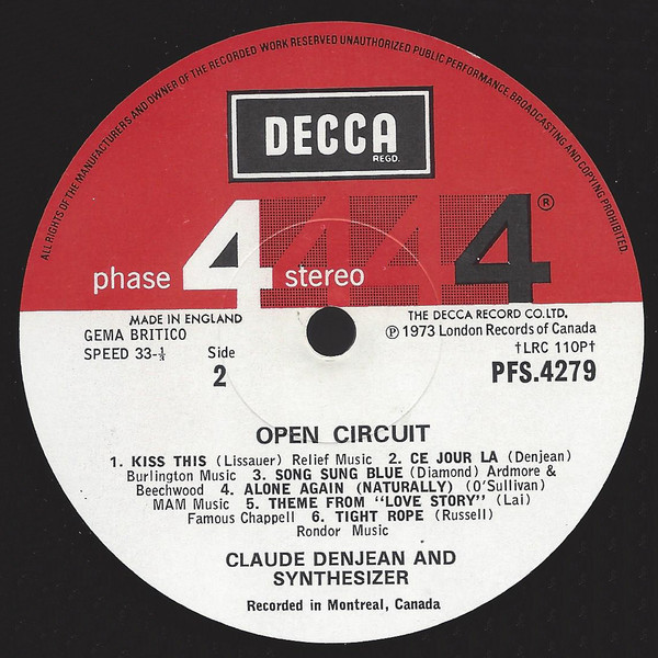 Claude Denjean - Open Circuit | Decca (PFS 4279) - 4
