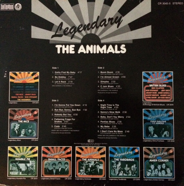 The Animals - Eric Burdon & The Animals / The Animals & Sonny Boy Williamson | Bellaphon (CR 3045) - 2