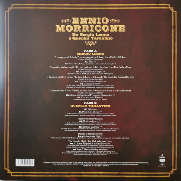 Ennio Morricone - Ennio Morricone De Sergio Leone À Quentin Tarantino | Label Panthéon (539 170-5) - 3