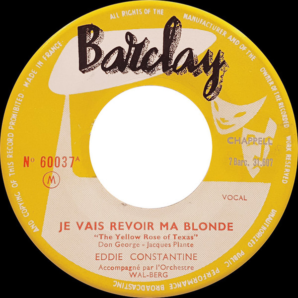 Eddie Constantine - Je Vais Revoir Ma Blonde | Barclay (60037) - 3