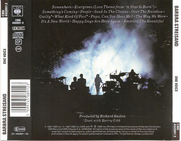 Barbra Streisand - One Voice | CBS (CBS 450891 2) - 2
