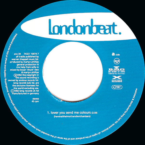 Londonbeat - Lover You Send Me Colours | RCA (74321 10974 7) - 3