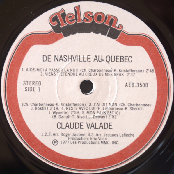 Claude Valade - De Nashville Au Québec [Vinyl] | Telson (AEB-3500) - 3