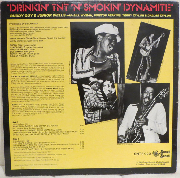 Buddy Guy & Junior Wells With Bill Wyman , Pinetop Perkins , Terry Taylor & Dallas Taylor - Drinkin' Tnt 'N' Smokin' Dynamite | Sonet (SNTF 920) - 2 Buddy Guy & Junior Wells With Bill Wyman , Pinetop Perkins , Terry Taylor & Dallas Taylor - Drinkin' Tnt 'N' Smokin' Dynamite | Sonet (SNTF 920) - 2