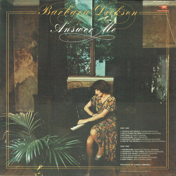 Barbara Dickson - Answer Me | RSO (2394-167) - 2