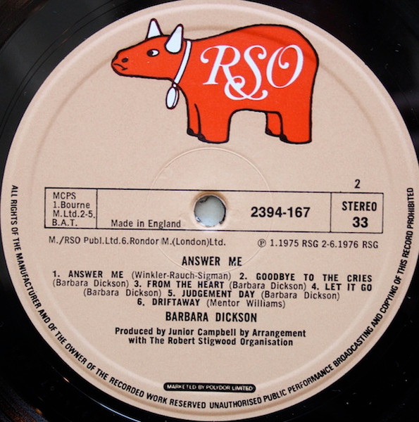 Barbara Dickson - Answer Me | RSO (2394-167) - 4