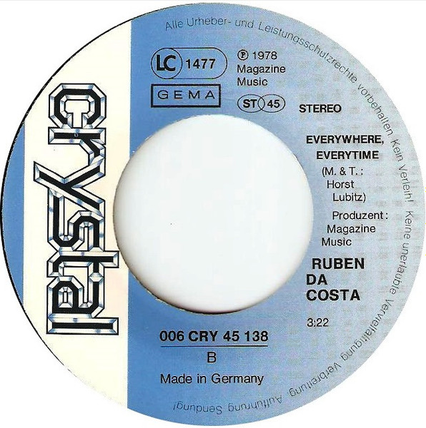Ruben da Costa - Danny Boy | Crystal (006 CRY 45 138) - 3