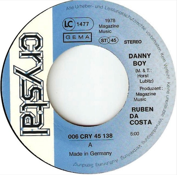 Ruben da Costa - Danny Boy | Crystal (006 CRY 45 138) - 2